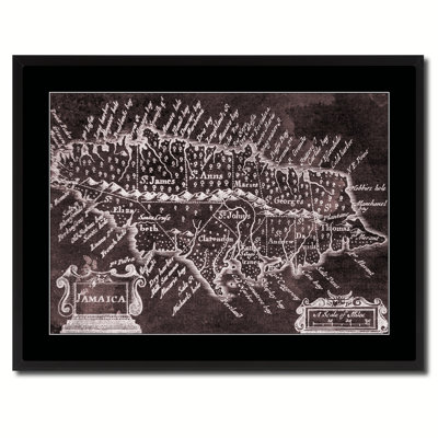 " Jamaica Old Vivid Sepia Map "