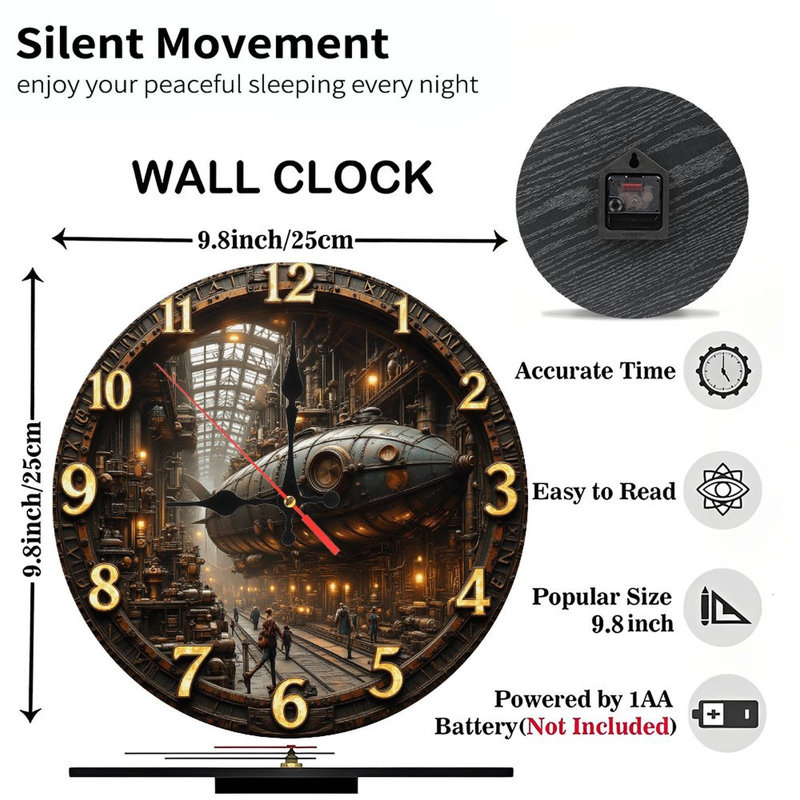 Steampunk Clock Submersible Factory Wall Clock