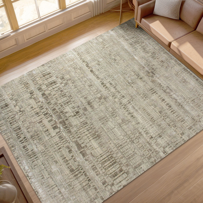 Hand Knotted Area Rug in Cashew, Rectangle 6' x 9'