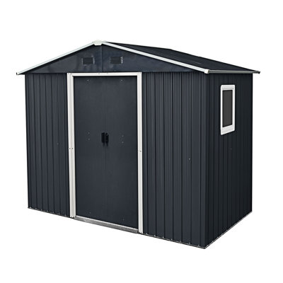 8Ft X 4Ft Outdoor Storage Shed With Window And Metal Foundation