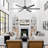 Keyante 72" Large Downrod Mount Ceiling Fan with Light Kit and Remote Control, 6 Speeds DC Reversible Motor, 3 Color Lights, Timer, 8 Aluminum Blades, for Indoor/Covered Outdoor Use-2045966396