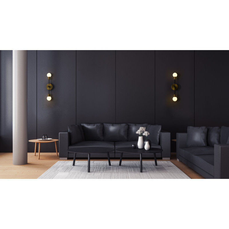 Chelvey Steel Armed Sconce, Foundry Brass, Opal