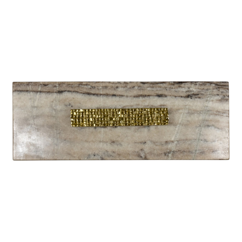 Boîte de rangement rectangulaire décorative en marbre avec couvercle, idéale pour l'entrée ou la décoration intérieure - Un accessoire moderne pour ranger vos souvenirs sur une commode - 35,5 cm, gris