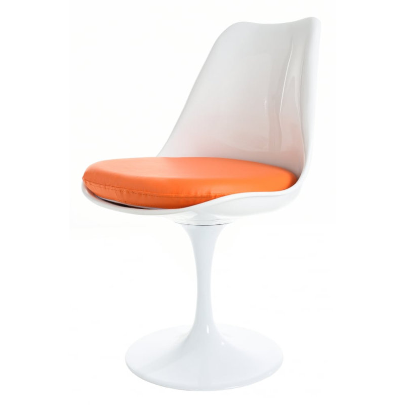 Pollard 119.38cm H Polyurethane Upholstered Side Chair, Orange