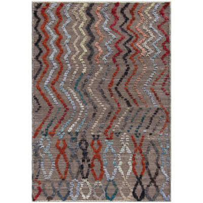 Geometric Hand Knotted 135cm X 192cm Area Rug
