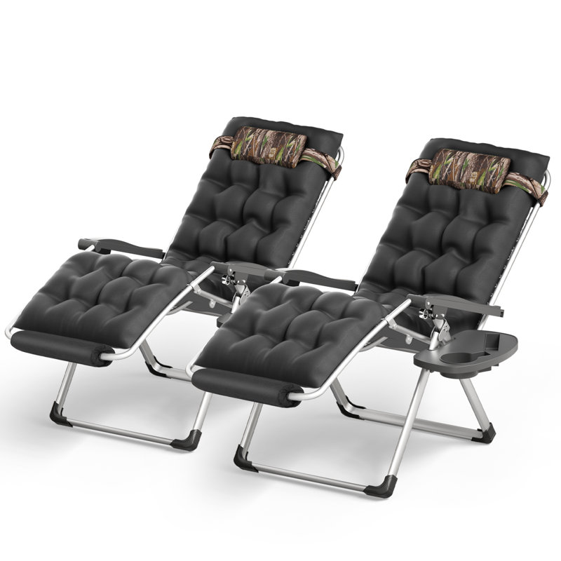 Fauteuils inclinables, fauteuils inclinables avec coussins, porte-gobelet et repose-pieds Reakwon, Gris, Camouflage