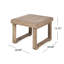 Table d'appoint en bois 20 po x 20 po x 15,85 po de style rustique pour la terrasse et la cour avec une hauteur de 20,06 po de profondeur et 15,85 po de hauteur