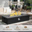 Foyer rectangulaire en terrazzo noir, 56 pouces