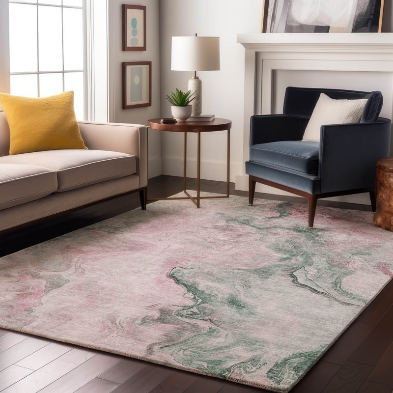 Premium Machine Washable Slesnick AMF1680 Abstract Rug, Rectangle 8' x 10'