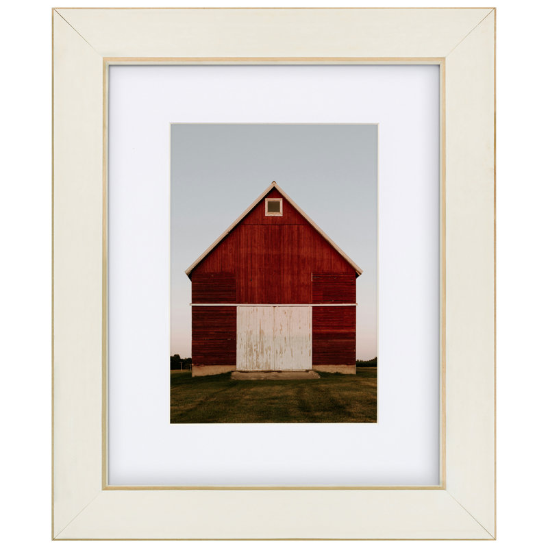 Cadre photo simple Clean Cut, Harwich, Blanc, 8 po x 10 po emmêlé à 5 po x 7 po