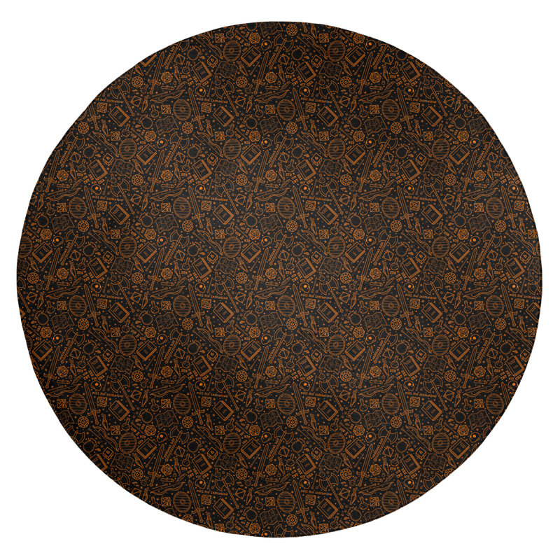 Chenille Abstract Indoor Rug, Round 5'