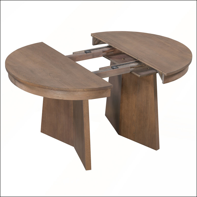 Ensemble de table de salle à manger extensible 5 pièces avec 4 chaises rembourrées Retro