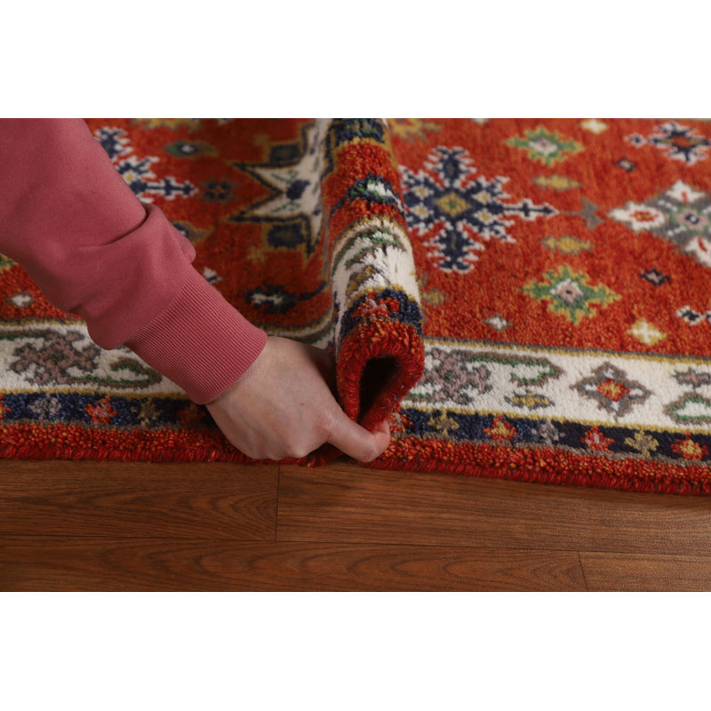 Tapis de couloir oriental en laine Kazak noué à la main 2 x 5