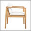 Chaises de salle à manger d'extérieur (ensemble de 4) avec structure en bois d'acacia, finition teck clair et coussins beiges