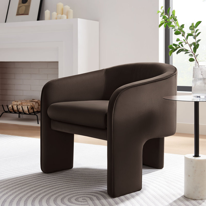 Fauteuil d'appoint Greer Performance, Velours brun chocolat