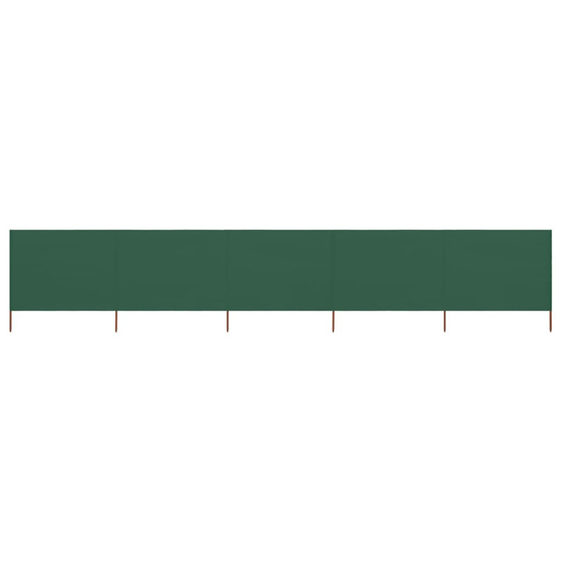Braud Wood Folding Room Divider, 110cm H x 600cm W, Green