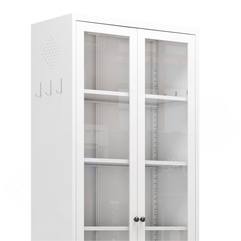 Garde-manger en métal Cabinet - 72 po de hauteur avec 5 tablettes réglables, armoire autoportante blanche pour cuisine / garde-manger / salle de bain