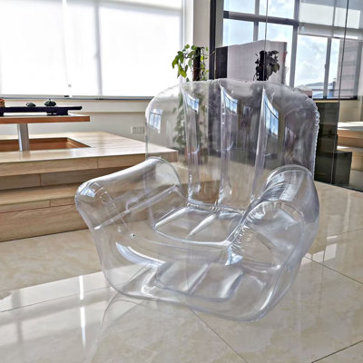 Transparent PVC Inflatable Lazy Sofa, Foldable Lightweight Inflatable Lounger, Modern Creative Air Sofa for Indoor Living Room Leisure and Outdoor Camping Picnic Use