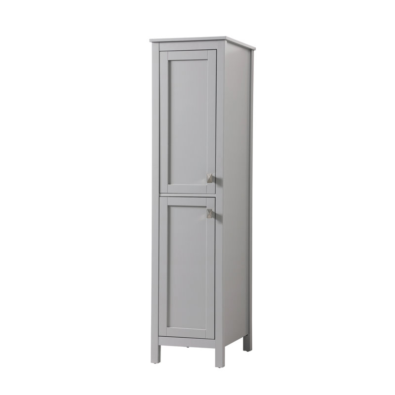 Rangement pour salle de bain Destinymarie, Gris / nickel brossé, H 65 po x l 16 po x P 22 po