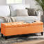 Bois et velours pour repose-pieds - Point à losanges orange, l 51,00 po x P 17,9 po, H 17,35 po-129472032