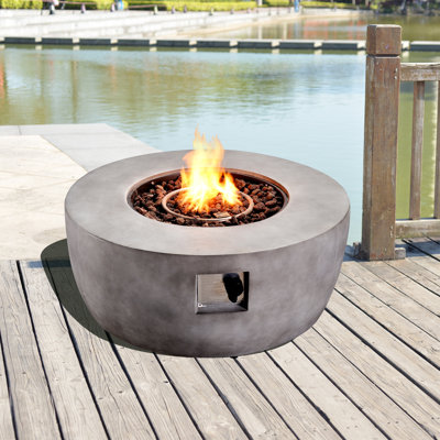 Round Stone Propane Smokeless Fire Pit