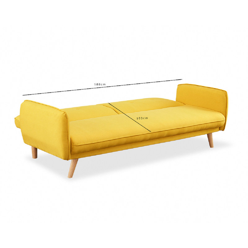Merriam 3 Seater Sleeper, Mustard
