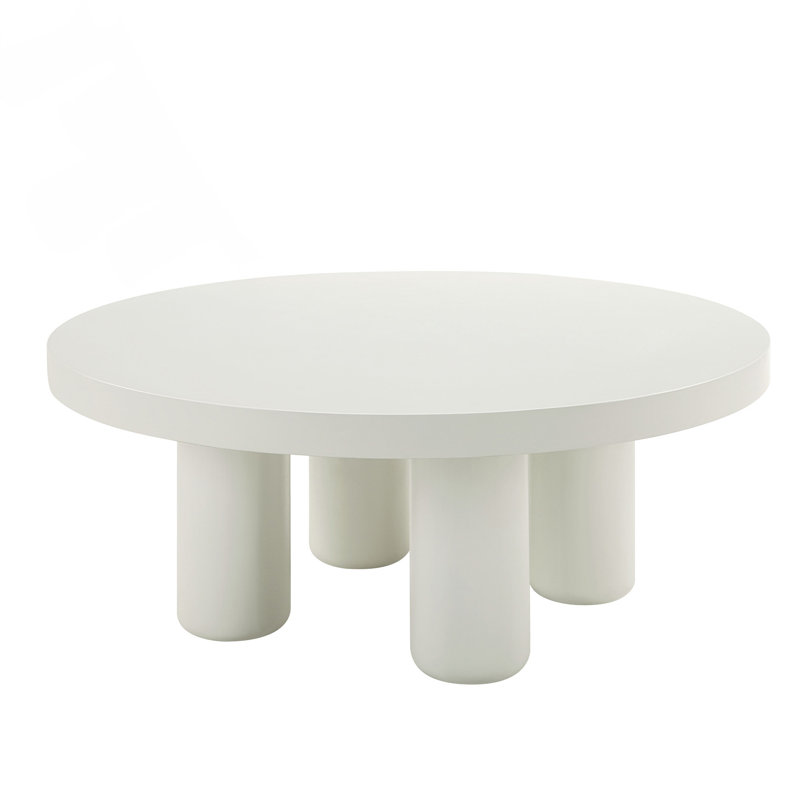 Table basse ronde avec plateau robuste et design minimaliste moderne