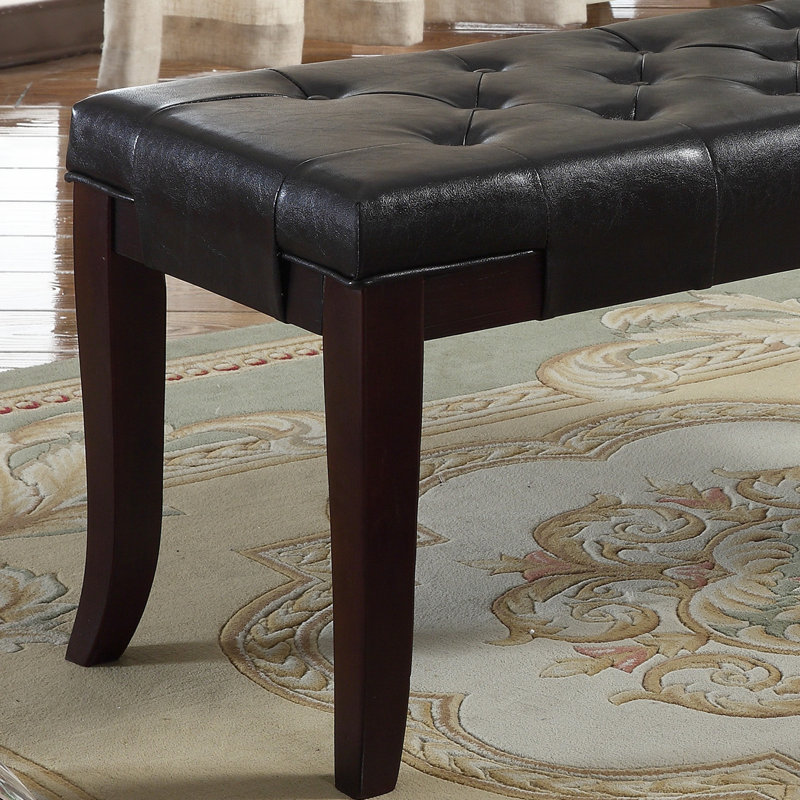 Banc avec revêtement en similicuir, base en bois massif pour une stabilité optimale, 112 cm (l) x 41 cm (p) x 45 cm (h), banc d'entrée accueillant, décoration d'entrée.