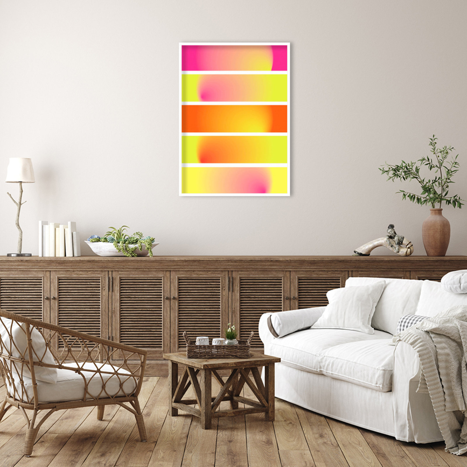 One Way by Valeria Castillo, White, 41" H x 30" W x 1" D