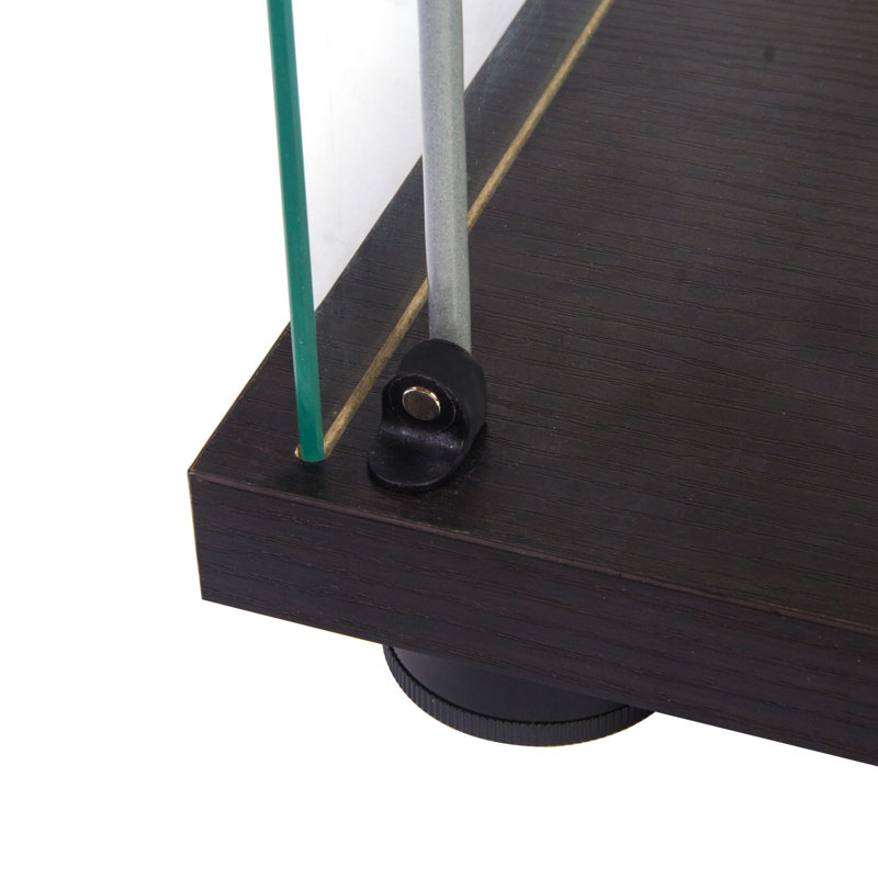Armoire à 4 tablettes en verre noir avec une porte, mise à niveau de la qualité de l'intérieur de la maison en noir, décoration transformée