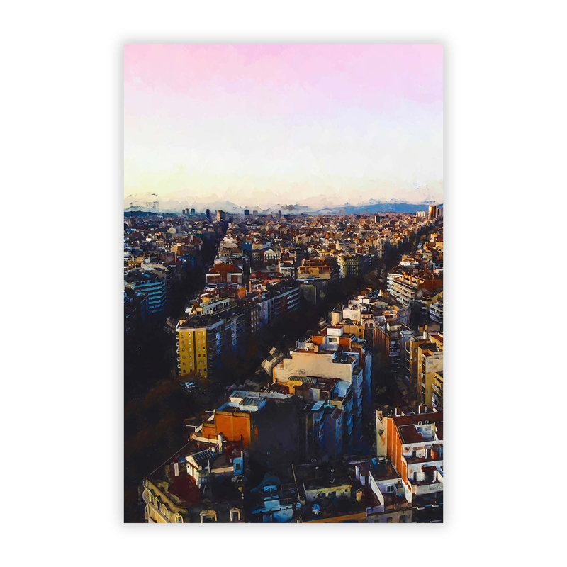 View Of Barcelona In Spain - No Frame Print, 59.4 cm H x 42 cm W