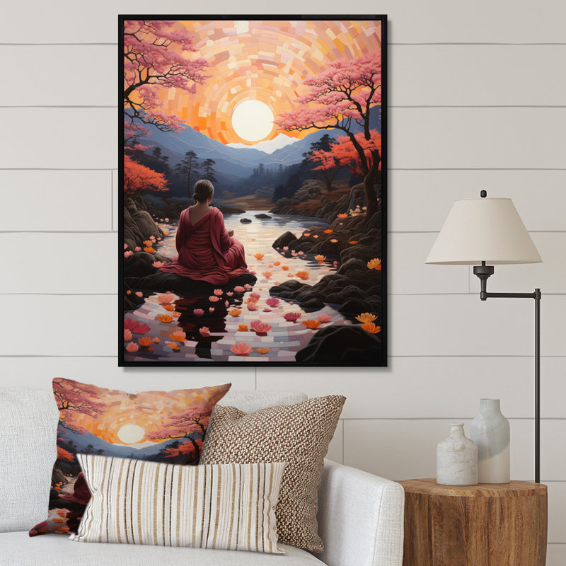 «Yorina Orange Buddhism Buddhist Serenity This I», reproduction d'art sur toile, H 32 po x l 24 po x P 1 po