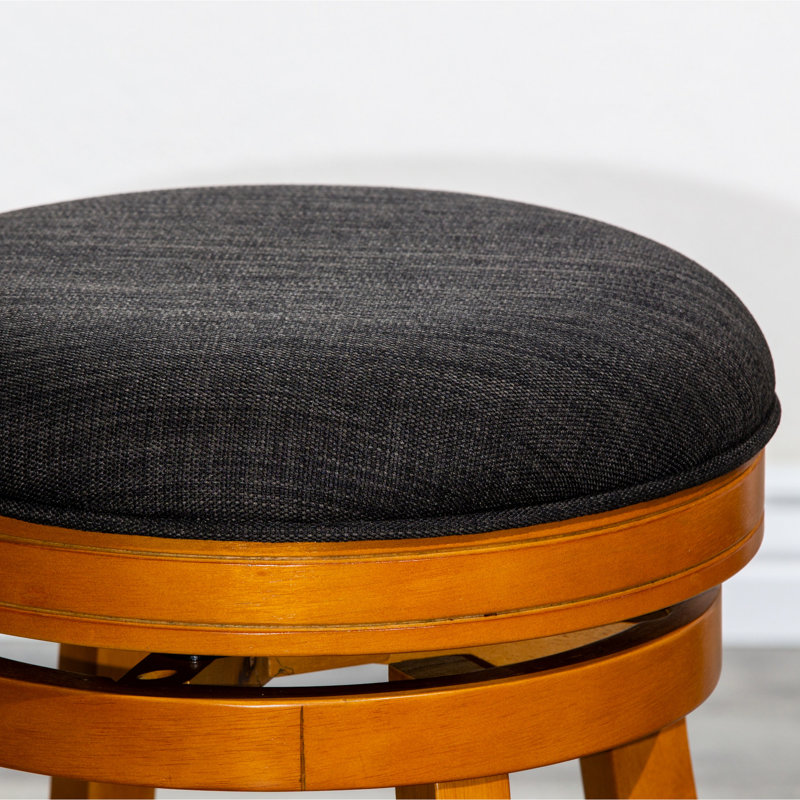 Tabouret de bar 30 po avec siège gris anthracite, conception naturelle - apparence de siège confortable, tissu, Noir