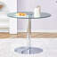 Table de salle à manger 31,5 po à motif de marbre rond - texture annulaire moulée par aspiration, durable et résistante à l'eau.-567438010-554511033