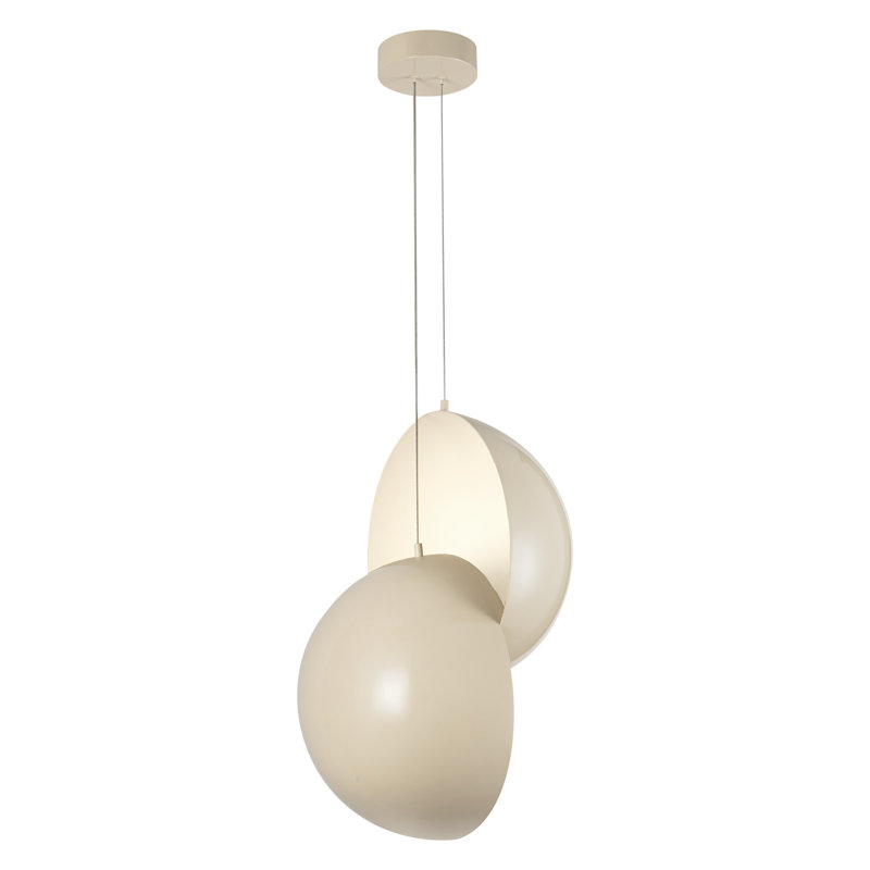 Void 24-in Black dimmable LED Pendant, White