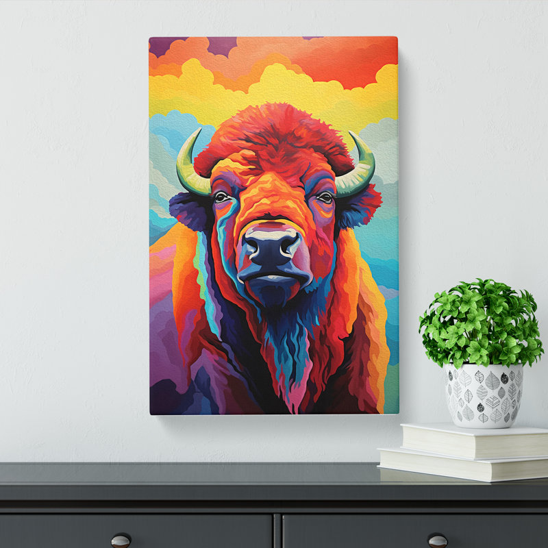 Buffalo Colour Field No.2 - Wrapped Canvas, 76cm H x 50cm W x 3cm D