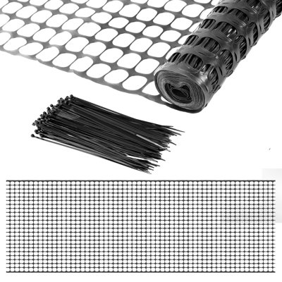Filet de clôture en plastique noir pour volailles, clôture de jardin en maille de sécurité