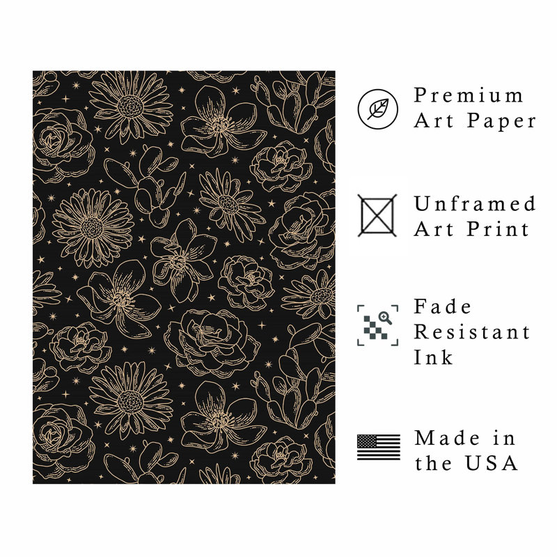 «Floral Flowers VII», reproduction d'art moderne sans cadre, H 20 po x l 16 po