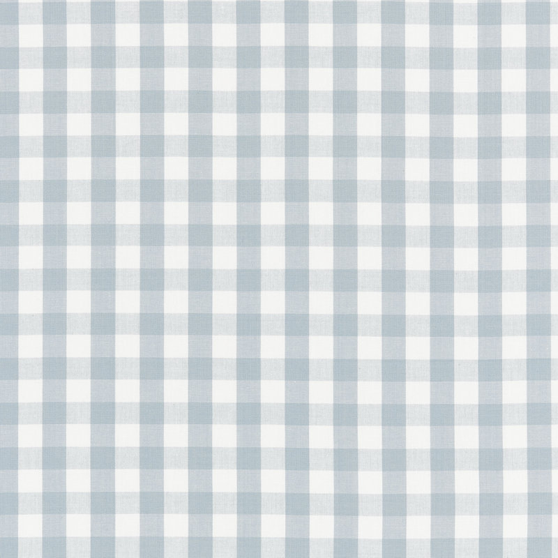 Elton Cotton Check Fabric, Sky