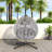 Versatile Hanging Egg Chair With Pe Rattan Hollowed-out Design, Iron Base, A Headrest And Cushion-2031965070