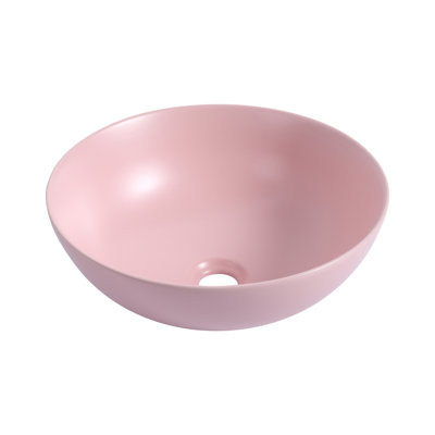 Manveer Ceramic Countertop Art Wash Basin, Vessel Sink(matt Light Pink) -  Hokku Designs, 4D13A3C9BC16463EA55E3D7F22D9FFB8