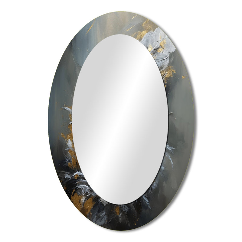 Miroir mural ovale doré, 36 po x 24 po