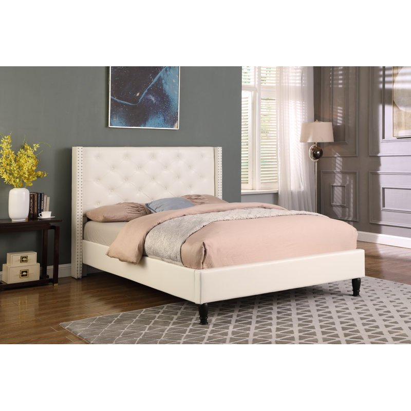 Lashuay Upholstered Wingback Bed, Queen, Brown