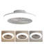 18 Inch Bladeless Ceiling Fan with Light and Remote, Modern Flush Mount Low Profile Ceiling Fan for Bedroom Kitchen Dining Room