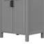 Meuble-lavabo autoportant de 48 pouces avec deux lavabos en céramique, des panneaux et des poignées élégantes pour une salle de bain moderne avec lavabo, fonction de fermeture en douceur et tablette réglable