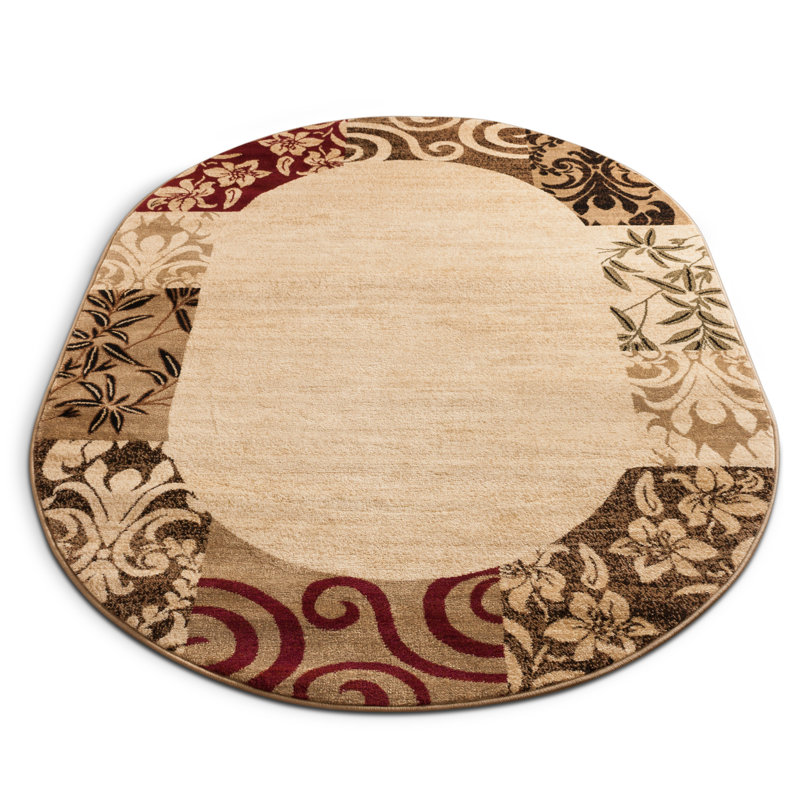 Astor Patchwork Area Rug, Oval 160 x 210cm