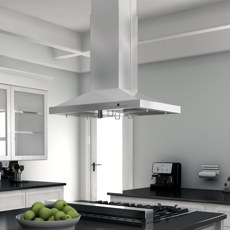 48" GL2I 700 CFM Ducted Island Range Hood in Brushed 430 Stainless Steel