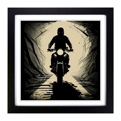 Motorcycle Silhouette - Framed Print