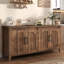 Buffet moderne de 160 cm avec rangements cannelés, meuble de rangement en bois avec étagères réglables, console multifonctionnelle pour cuisine, salle à manger, entrée, noyer-1746755228-1746755230