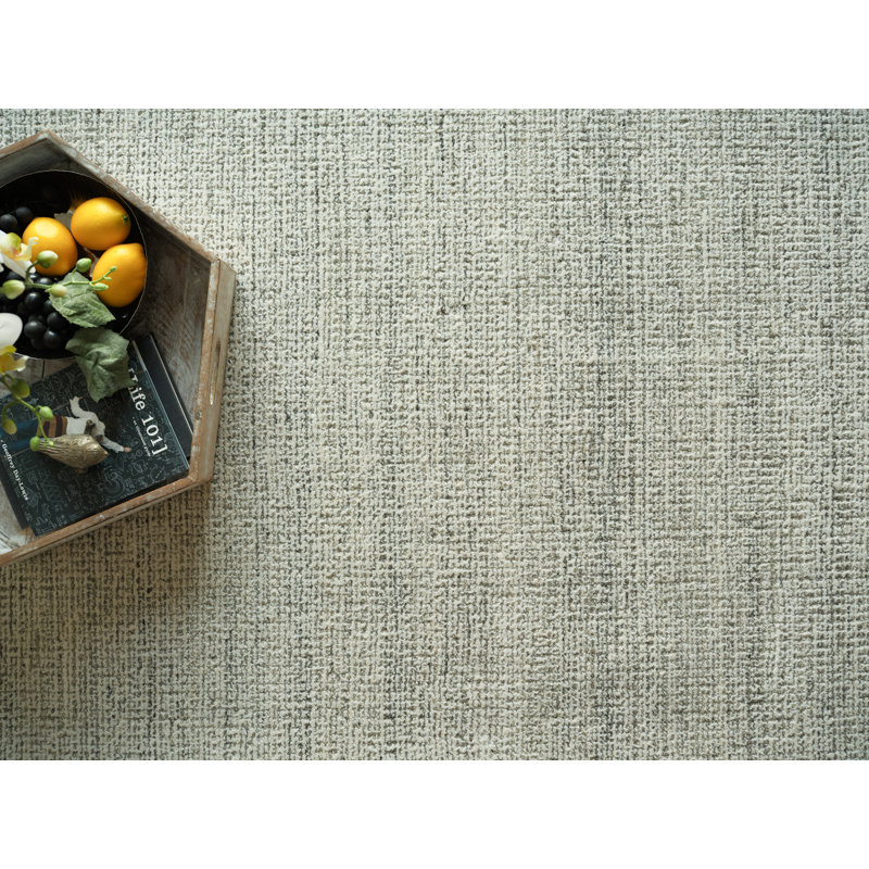 Elements Hand Tufted Wool Area Rug, Gray/Ivory, Rectangle 8' x 10'